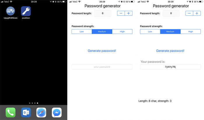 Lösenordsgenerator för iOS